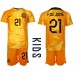Nederland Frenkie de Jong #21 Babykleding Thuisshirt Kinderen WK 2022 Korte Mouwen (+ korte broeken)